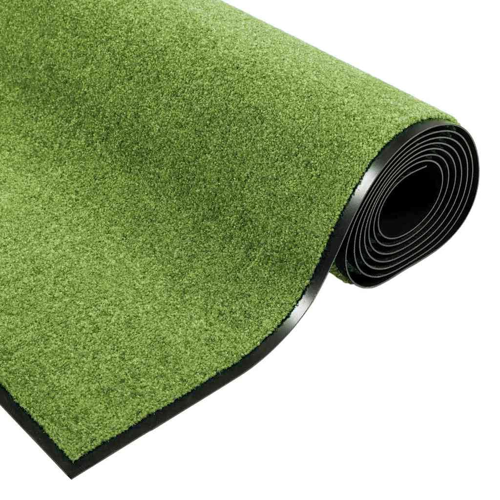 Felpudo verde negro 120 x 250 cm poliamida PVC antideslizante para entrada pasillo pasillo interior exterior terraza balcón jardín con protección del suelo y absorción de suciedad