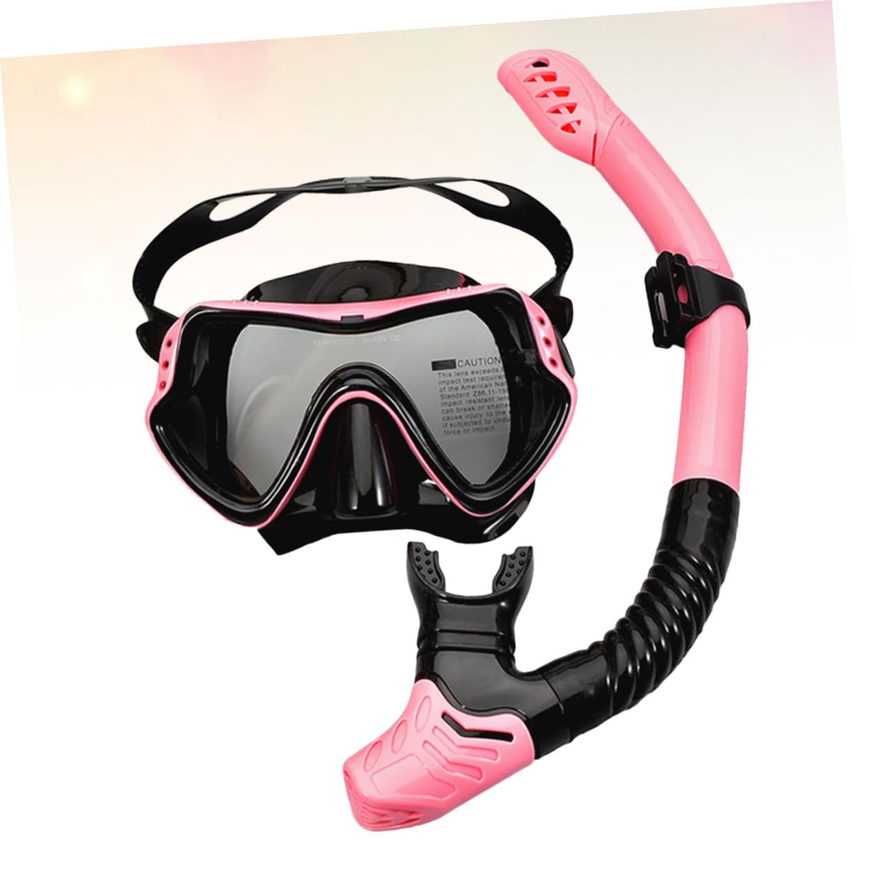Hohopeti Gafas de Natación y Snorkel Rosa de Máscara con Tubo Diseño de Ventana Única y Correa Elástica para Buceo Seguro y Visión Clara