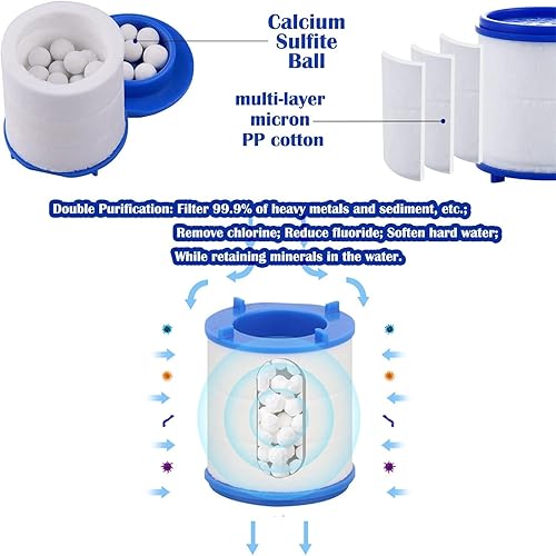 Miniatura 10 de Filtro de grifo de baño giratorio de 360 con 2 elementos de filtro, elimina metales pesados y filtro de grifo de agua para fregadero de agua dura