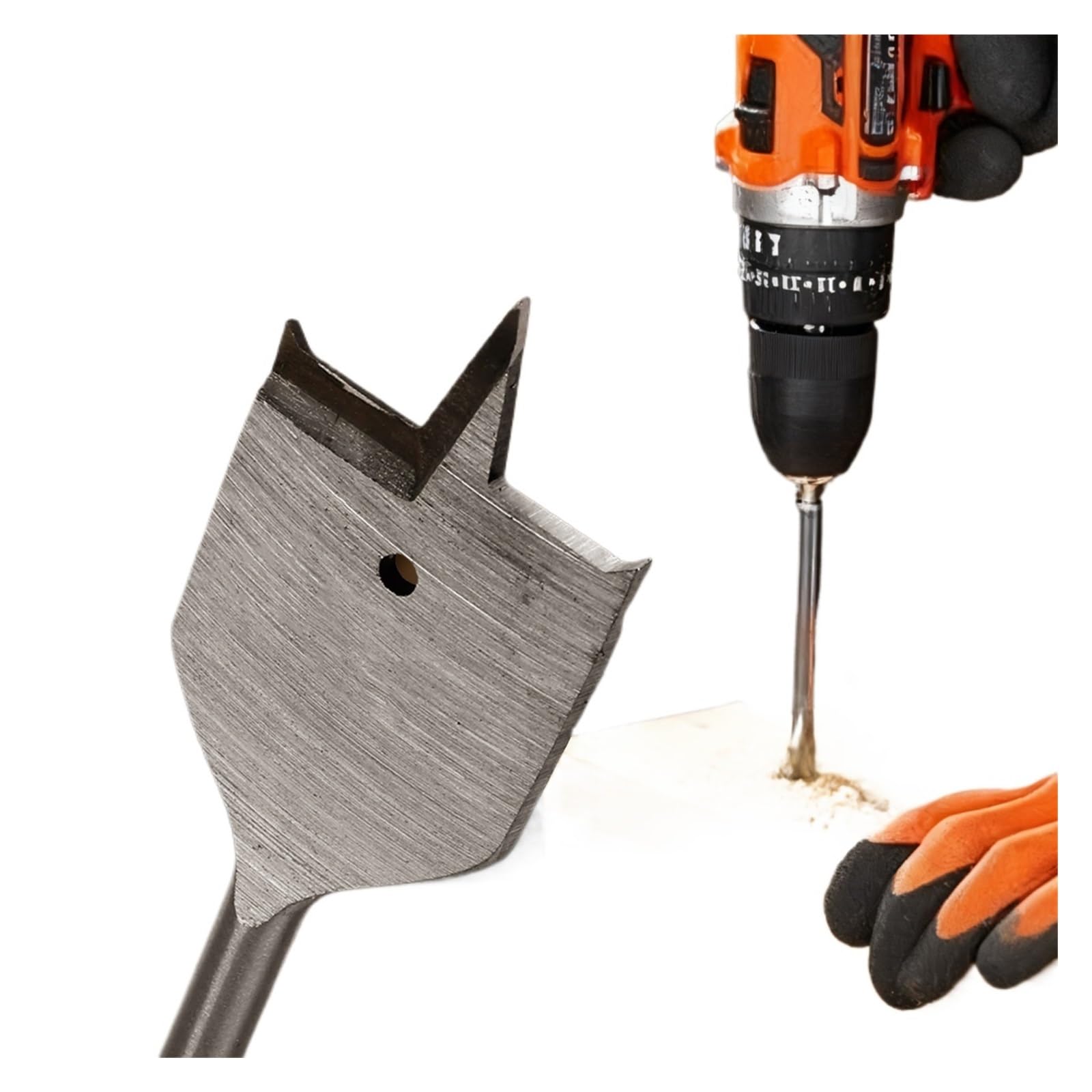 Broca de pala Juego de brocas de cincel de 10 piezas, 6-32 mm con vástago hexagonal, biela y llave, de tres puntos
