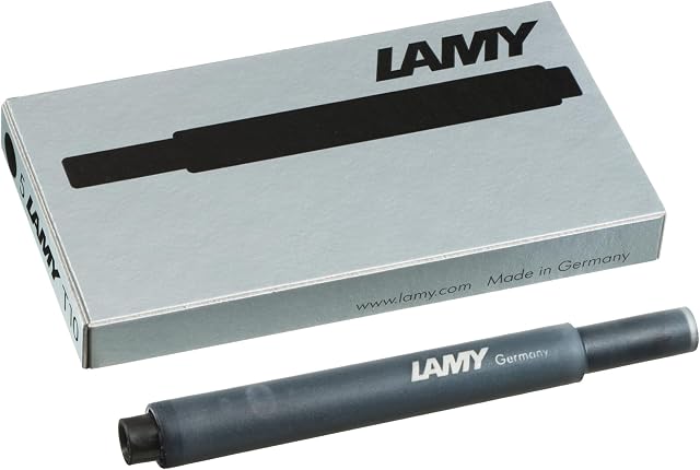 LAMY T 10 czarny wkład atramentowy z dużym zapasem atramentu nadaje się do wszystkich modeli piór wiecznych Lamy pojemność 1,25 ml na wkład 5 sztuk w opakowaniu