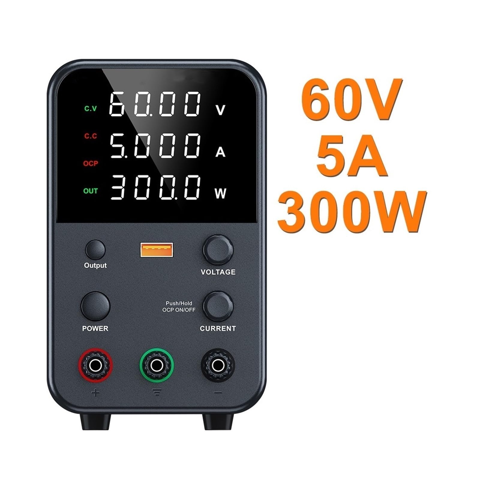 Fuente de alimentación CC 30V 60V 120V Regulador de Voltaje Regulable Corriente de Voltaje preestablecido Voltaje de Entrada Dual 220V/110V(WPS605H 60V 5A)