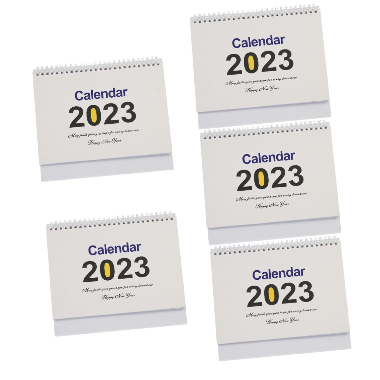 5 Stück Kalender 2023 2023 Tag Tag Tag 2023 Tag zu Tag 2023 Tischkalender Tischkalender Groß Büro Schreibtisch Dekoration Spulenkalender Weißes Papier Tragbar Vereinigte Staaten Büro