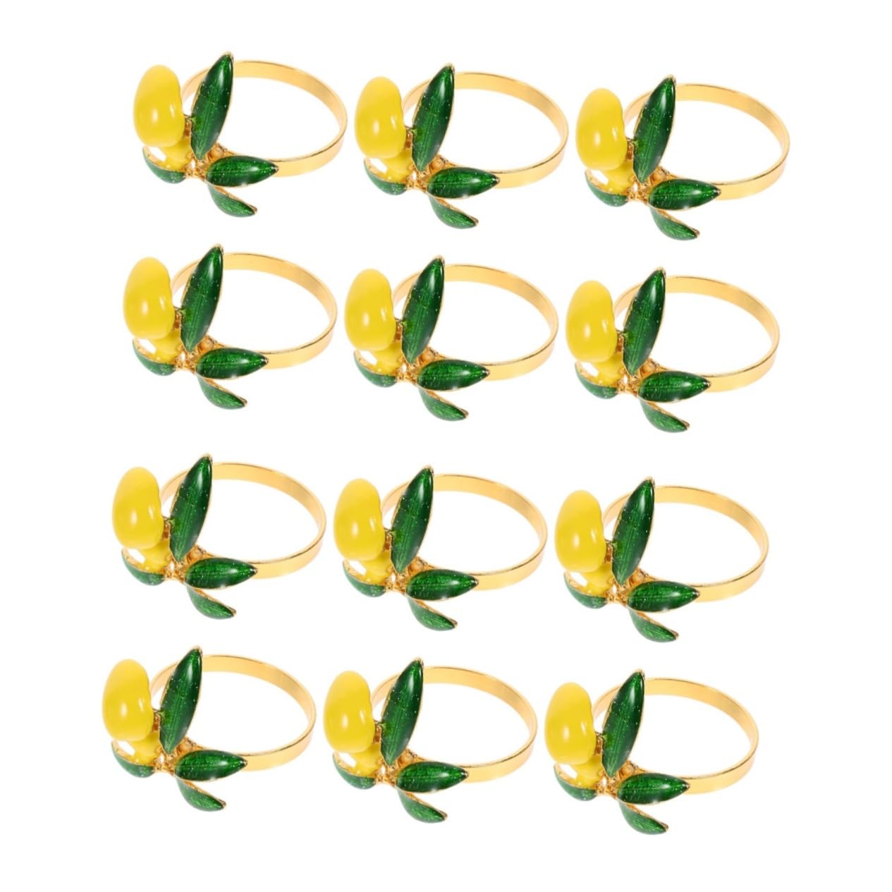 MAGICLULU 12stücke Zitronen Serviettenringe Für Hochzeiten Und Partys Dekorative Napkin Buckles Für Hawaiianische Feiern Tischdekoration Leuchtendem