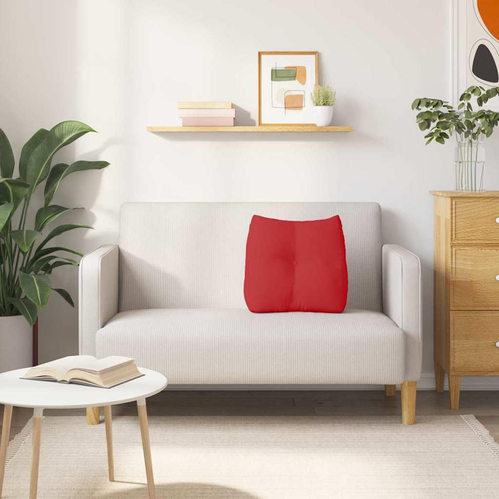 Cojín lumbar de tela roja 45 x 24 x 50 cm, cojín lumbar ergonómico con relleno de poliéster para oficina, sofá, cama, sillón y silla de ruedas, soporte de columna vertebral y postura