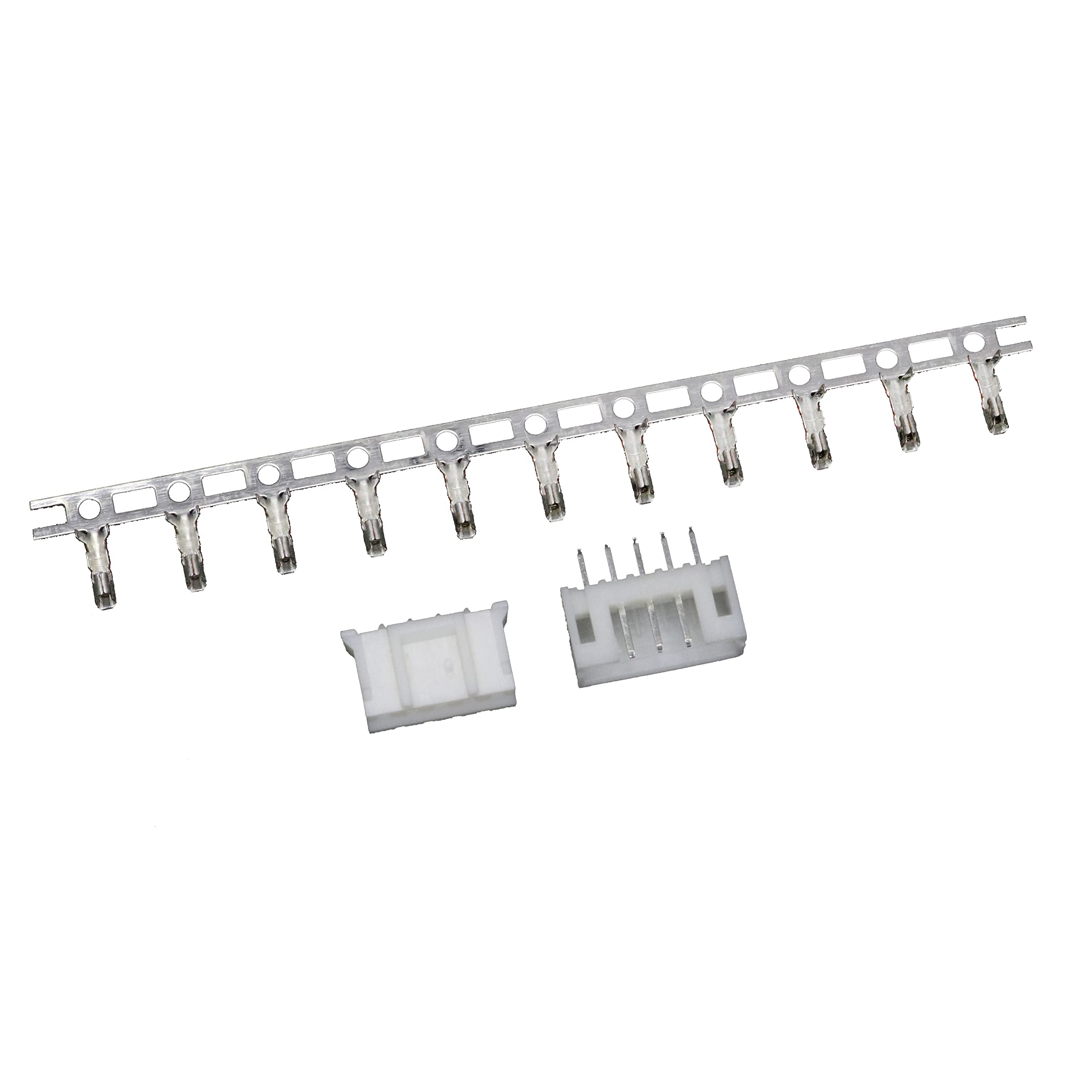 PH 2.0 mm 5-pin Board-to-Wire Crimp Connector Plug + PCB Socket + Crimps, Pack of 20 Compatible With JST PH — image 1
