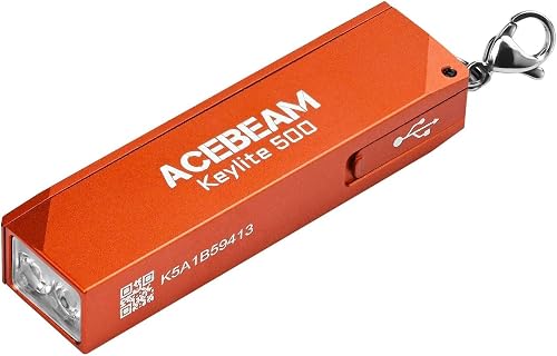 Acebeam Keylite 500-Lumen USB-C Keychain Light, Orange