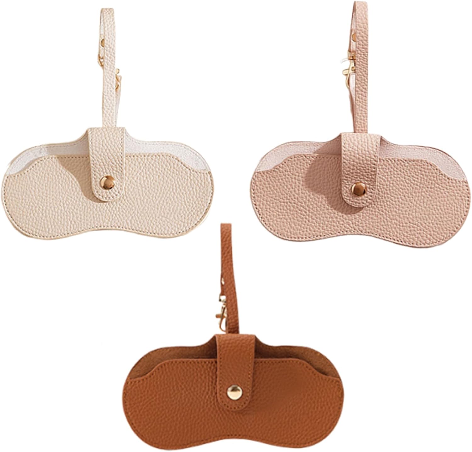 3 Pcs Leather Sunglasses Bag Glasses Storage Case Portable Eyeglass Case for Travel, Fashion Sunglasses Bag for Women Men Office Daily Use