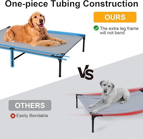 Miniatura 2 de Cama elevada para perros de 42 pulgadas con almohada, cama elevada para perros con seis pies de apoyo, camas transpirables y refrescantes para