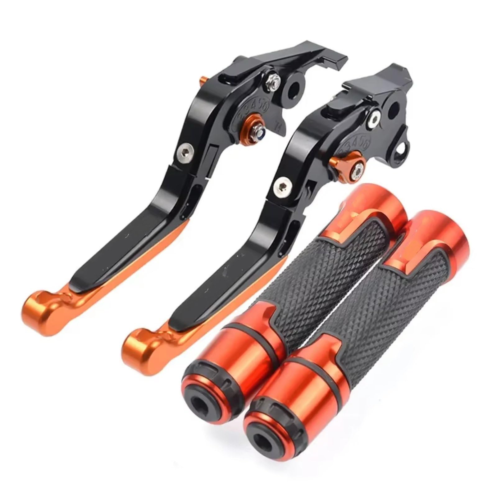 Naojino Brake Clutch Levers Compatible with Suzuki for Hayabusa for GSXR1300 for GSX1300R 1999-2007 2006 2005 Motorcycle Adjustable Brake Clutch Levers Handlebar Grips(Orange)