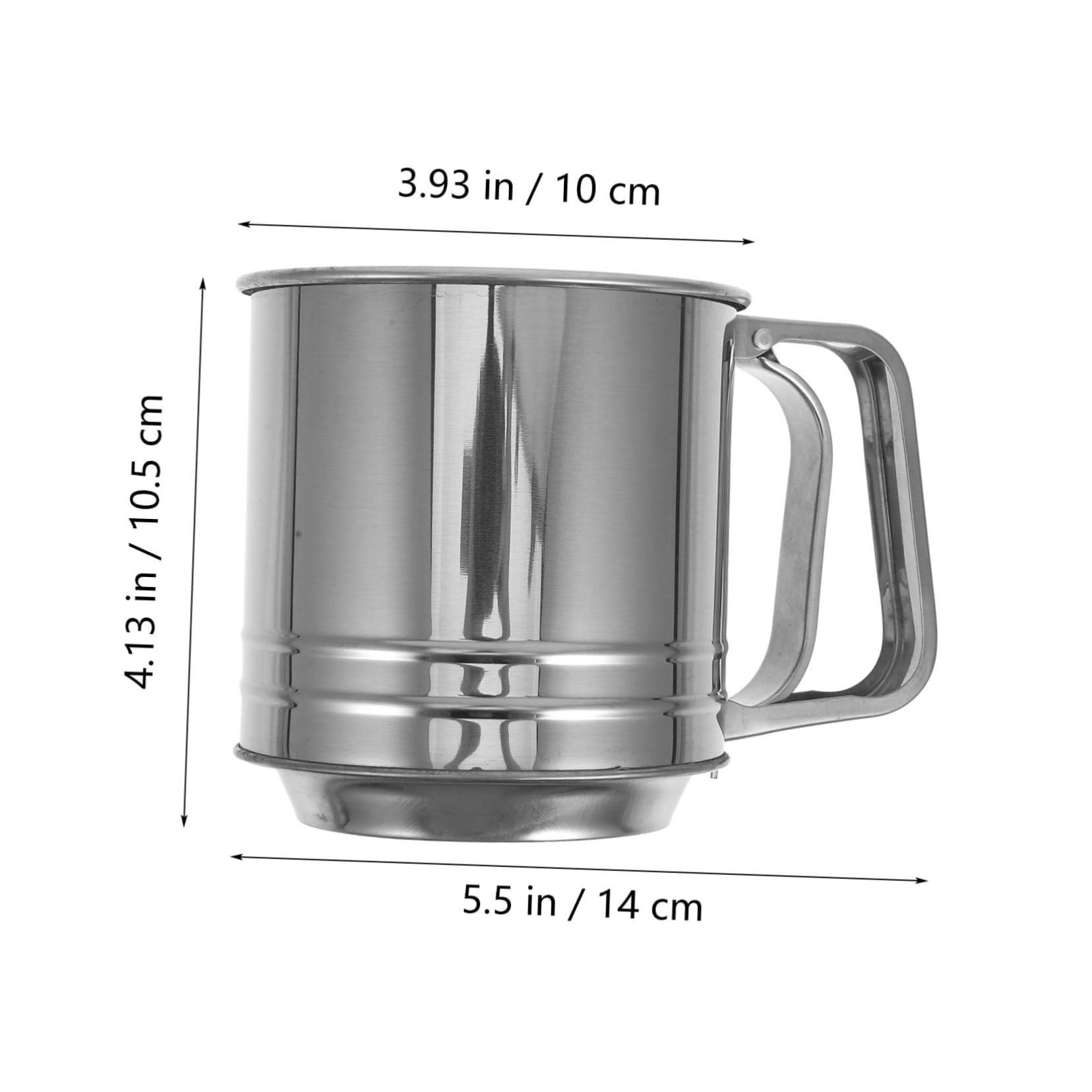 BIUDECO Stainless Steel Cup Handheld Flour Sifter Mesh Strainer for Baking Cooking for Powdered Sugar Flour Sifting Easy to Use Kitchen Tool