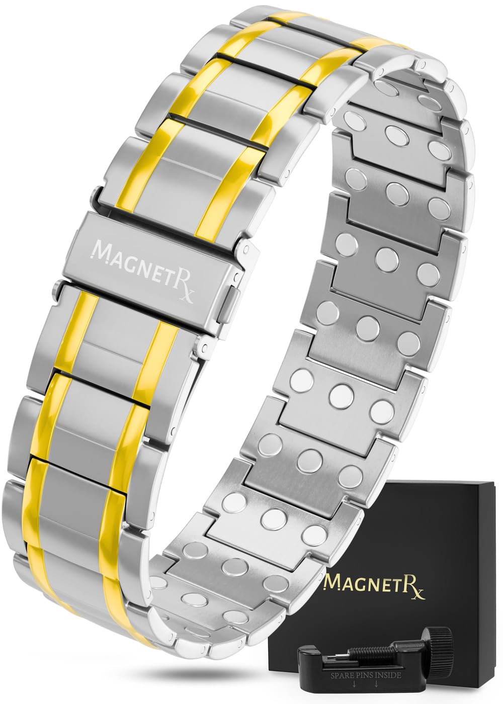 MagnetRX® 3X Strength Magnetic Bracelets for Men, Effective Titanium Magnetic Bracelet Men