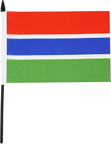Miniatura 211 de Bandera de mesa Sierra Leona de 5 x 8 pulgadas, bandera de escritorio de Sierra Leona, 8.3 x 5.5 in, barra y base de plástico negro AZ FLAG