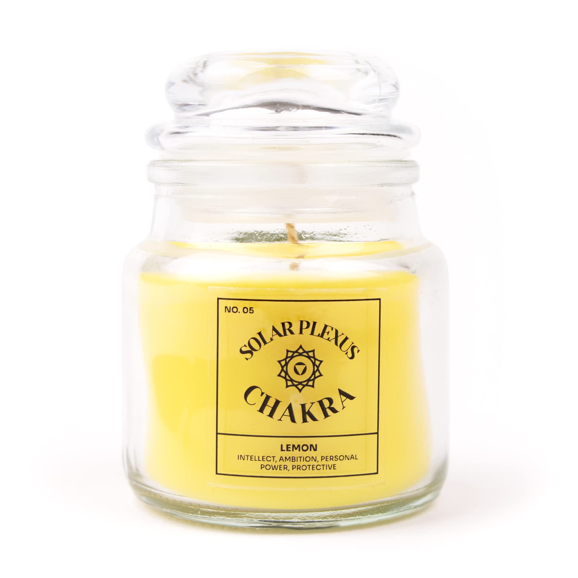 Myga Yellow (Lemon) Scented Candle - Solar Plexus Chakra Candle With Soy Wax & Essential Oil Blend, 100% Vegan And Eco-Friendly - Perfect For Relaxation, Yoga, Meditation & Aromatherapy - Lemon