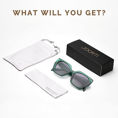 Miniatura 6 de JOO'RTI Gafas de sol polarizadas de gran tamaño para mujer, diseño de ojo de gato cuadrado grande retro