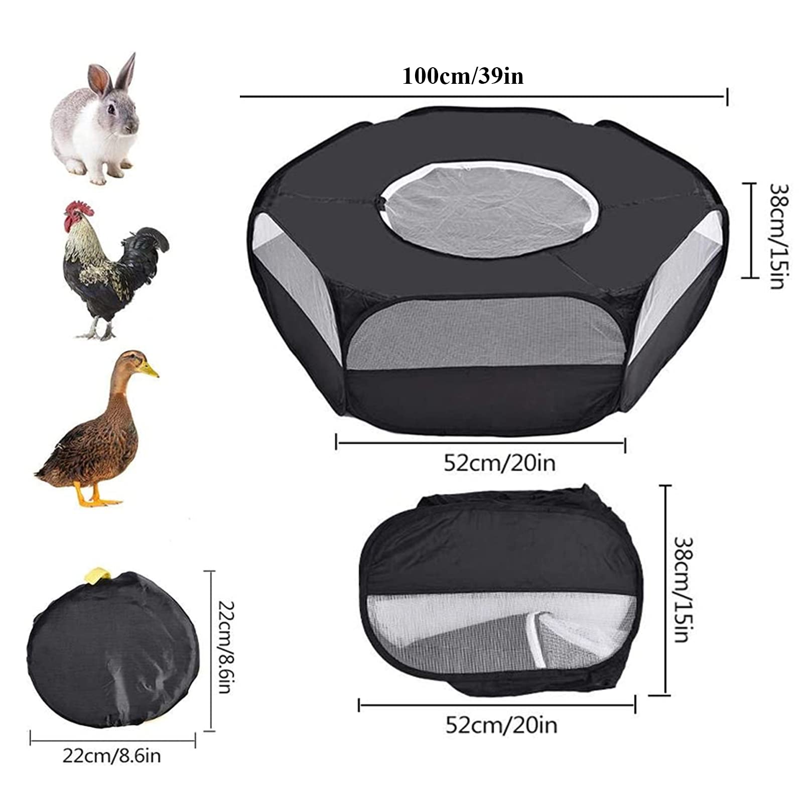 Mantouxixi Kleintier-Laufstall – Faltbar, Wasserdicht, Transparent Für Hamster, Kaninchen, Kätzchen