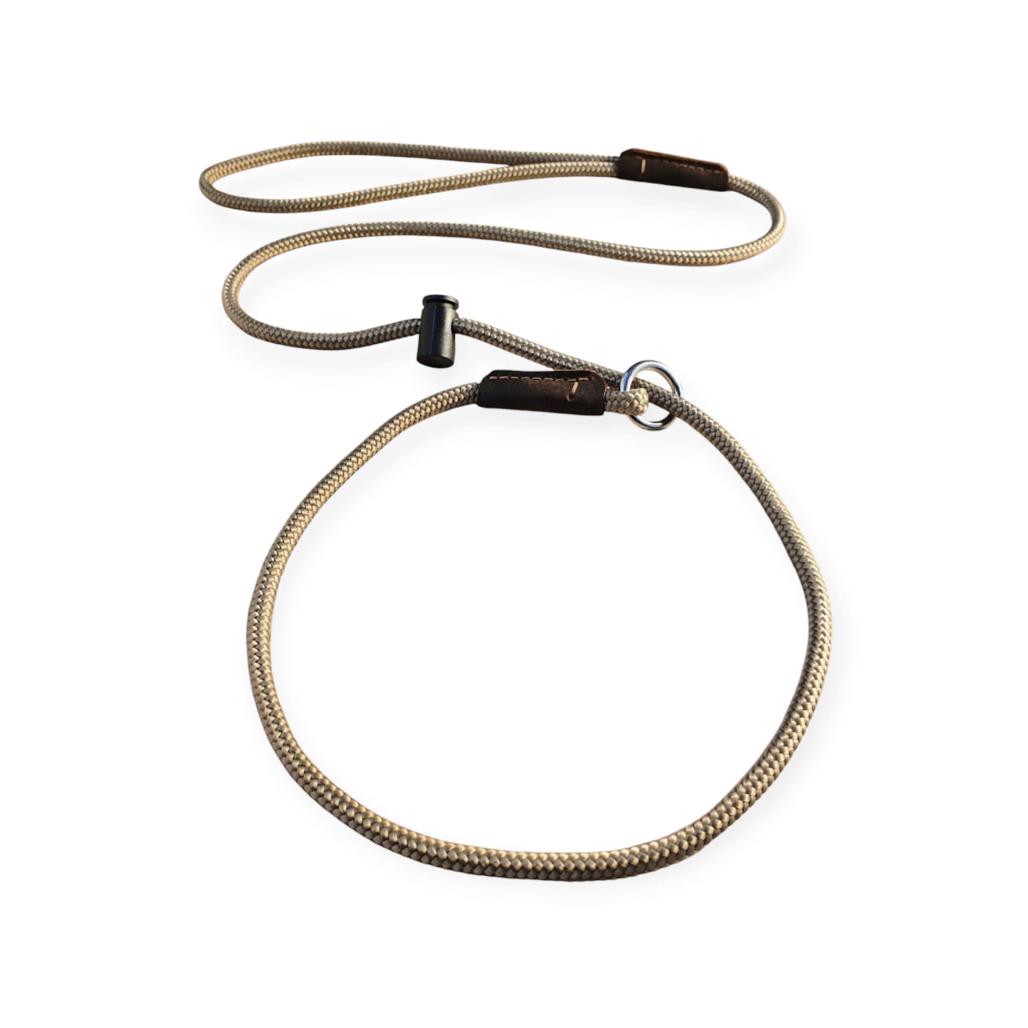 p.e.s. Slip lead Signature PRO Dog Training Gun Dog Field Trial lead 6mm PP strong, sturdy, durable rope push button snug stopper hand-stitched leather UK Handmade 4,6 Feet (Tan, 4 Feet)