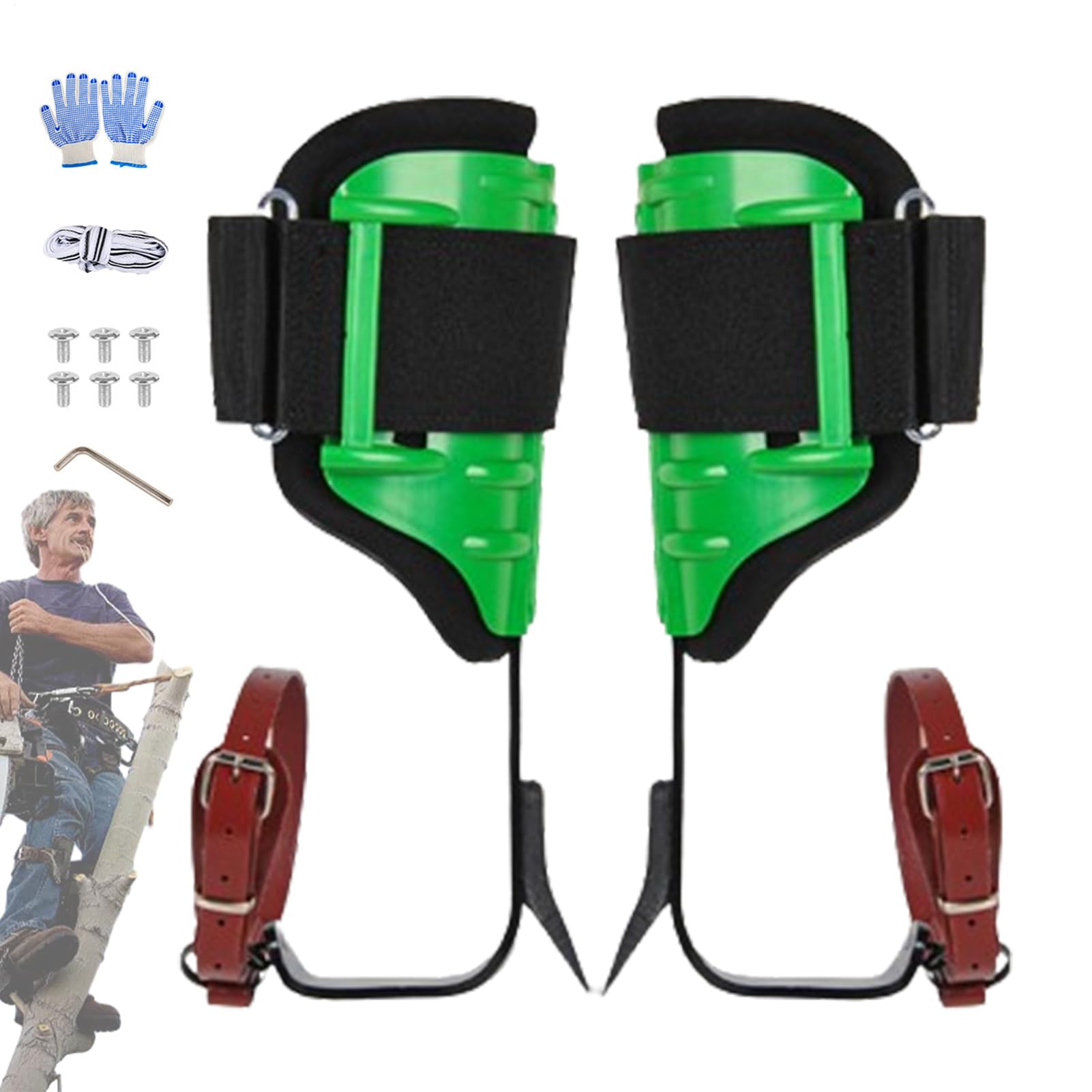 Clavos de escalada para árboles: kit de escalada de tenedor de árboles | engranaje de escalada de polos | Herramientas de escalada cosechadoras, correas de arbolesta cómodas, clavos trepadores de