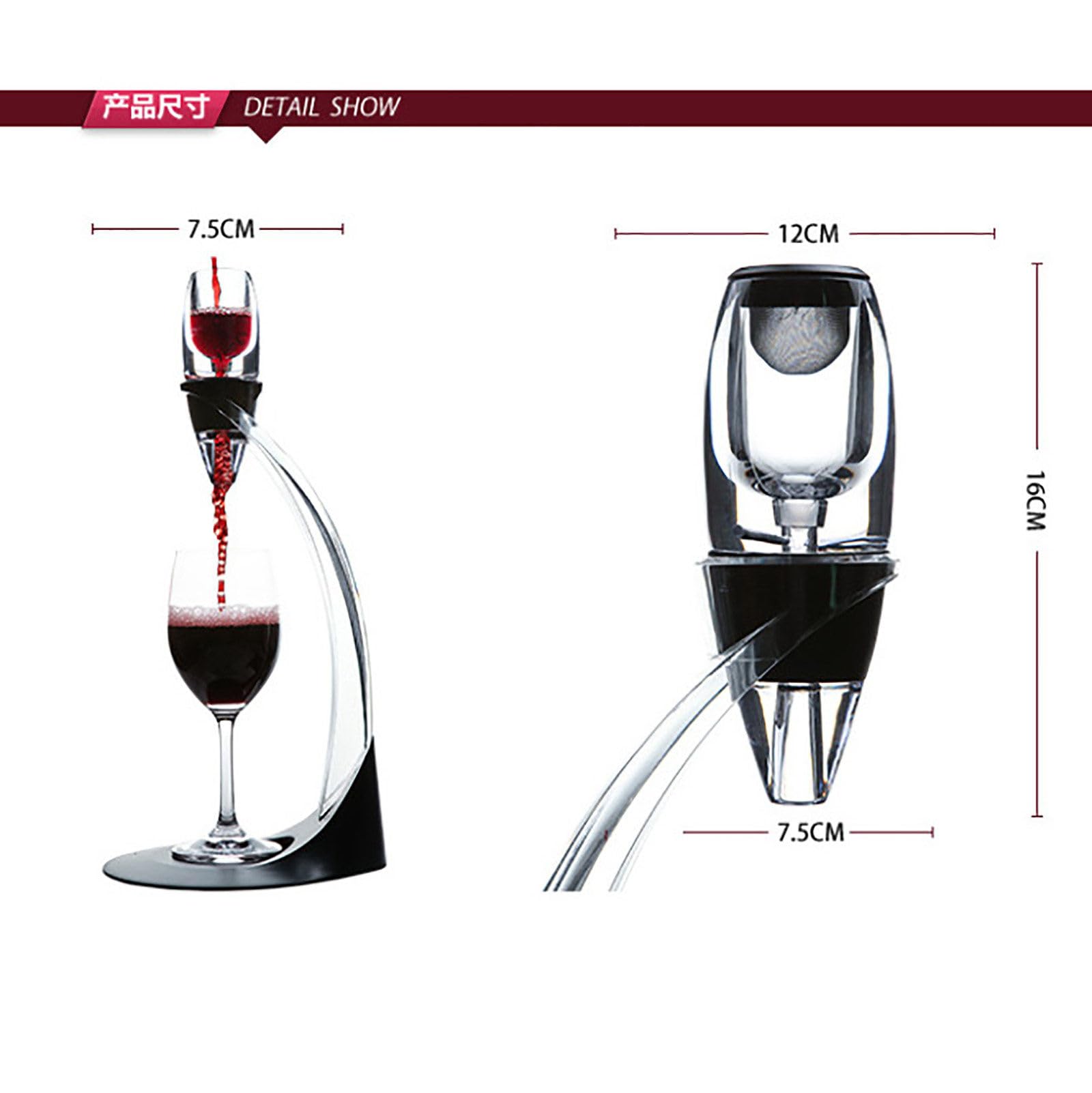 Décanteur à vin avec filtre, bec verseur en verre pour la maison et le restaurant