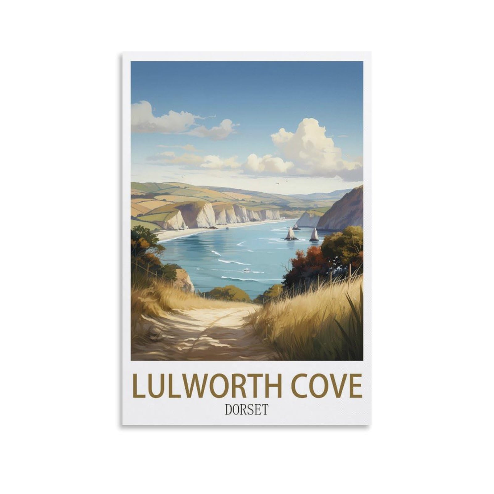 Ezmlfa A159 Paint By Numbers Lulworth Cove Dorsets Diy Acrylic Painting By Numbers Kits With Brushes Acrylic Pigment Home Decoration Brithday Gifts 20X30cm