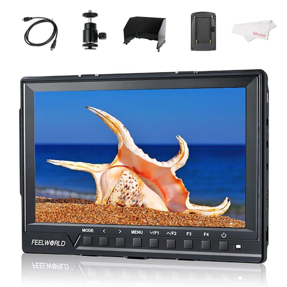 FEELWORLD FW760 7-inch On-Camera Monitor with key features highlighted