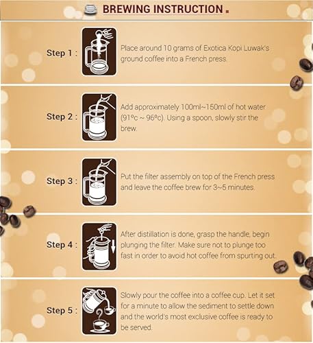 100% Wild Genuine Kopi Luwak Specialty Arabica Ground Gourmet Civet Coffee (100G)-Cruelty-Free #TOP3