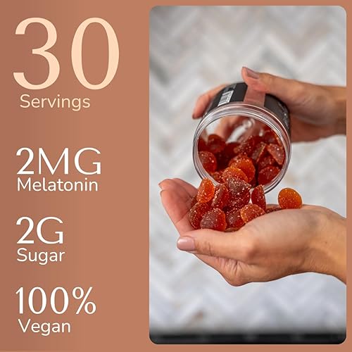 Miniatura 4 de Nightly - Gomitas para dormir de liberación prolongada, 2 mg de melatonina con 5-HTP, raíz de valeriana y cúrcuma, apoyo para dormir toda la noche,