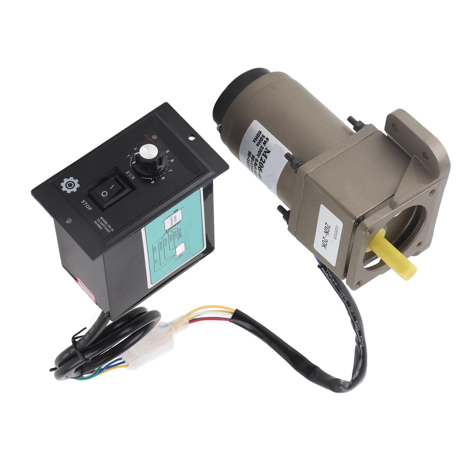 Motor de Engranajes de CA Motor Asíncrono Monofásico de Metal 220 V 6 W de Desaceleración Reversible de Velocidad Ajustable para Transportadores de Embalaje Maquinaria Textil y Equipos de