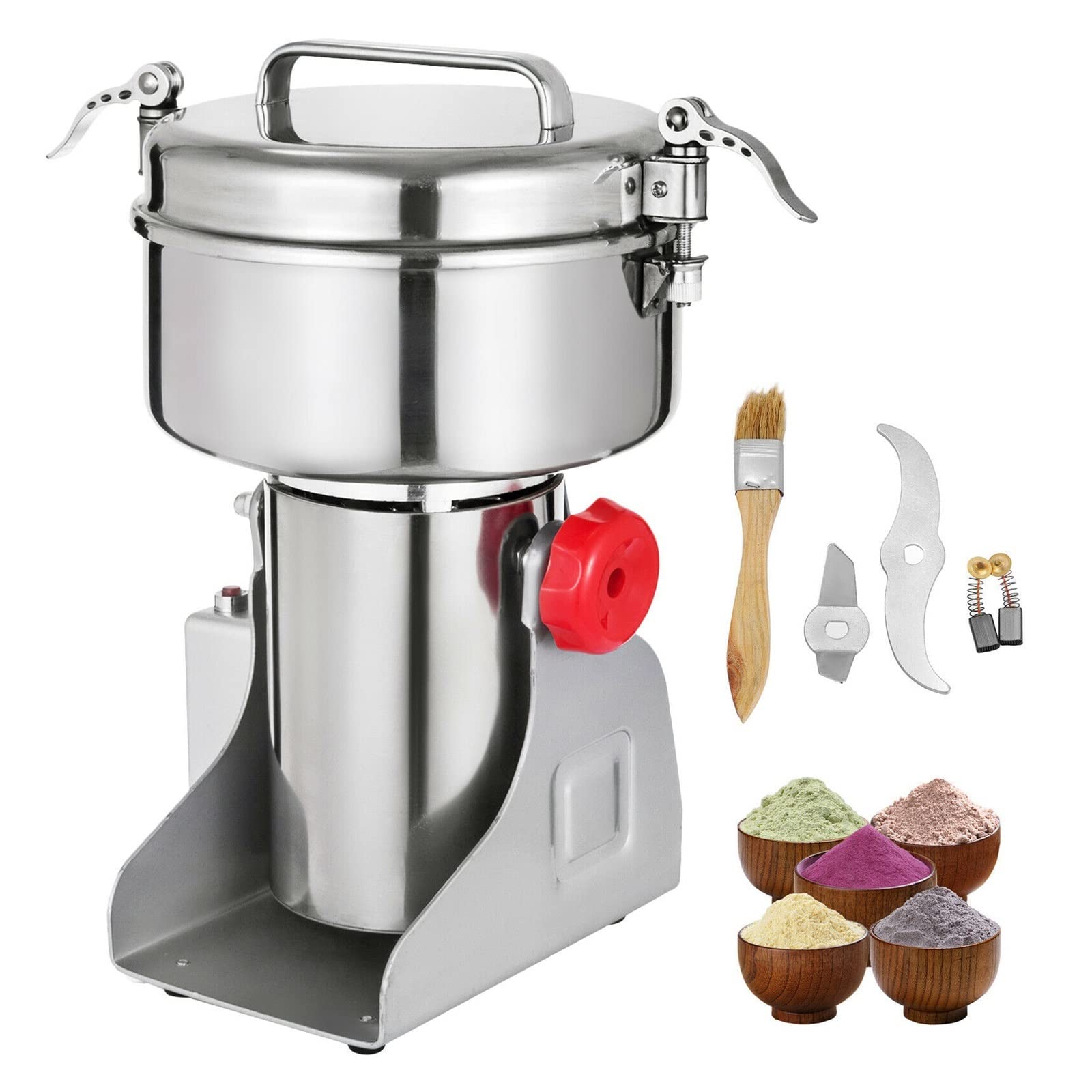 GZDcjsc1000g Electric Cereal Grain Mill 2800W 25000r/Min Linseed Grinder Nutmeg Stainless Steel Nut Grinder Grind Herbs Medicinal Plants Spices Cereals and Beans 1000g (Color : Capacity 1000g)
