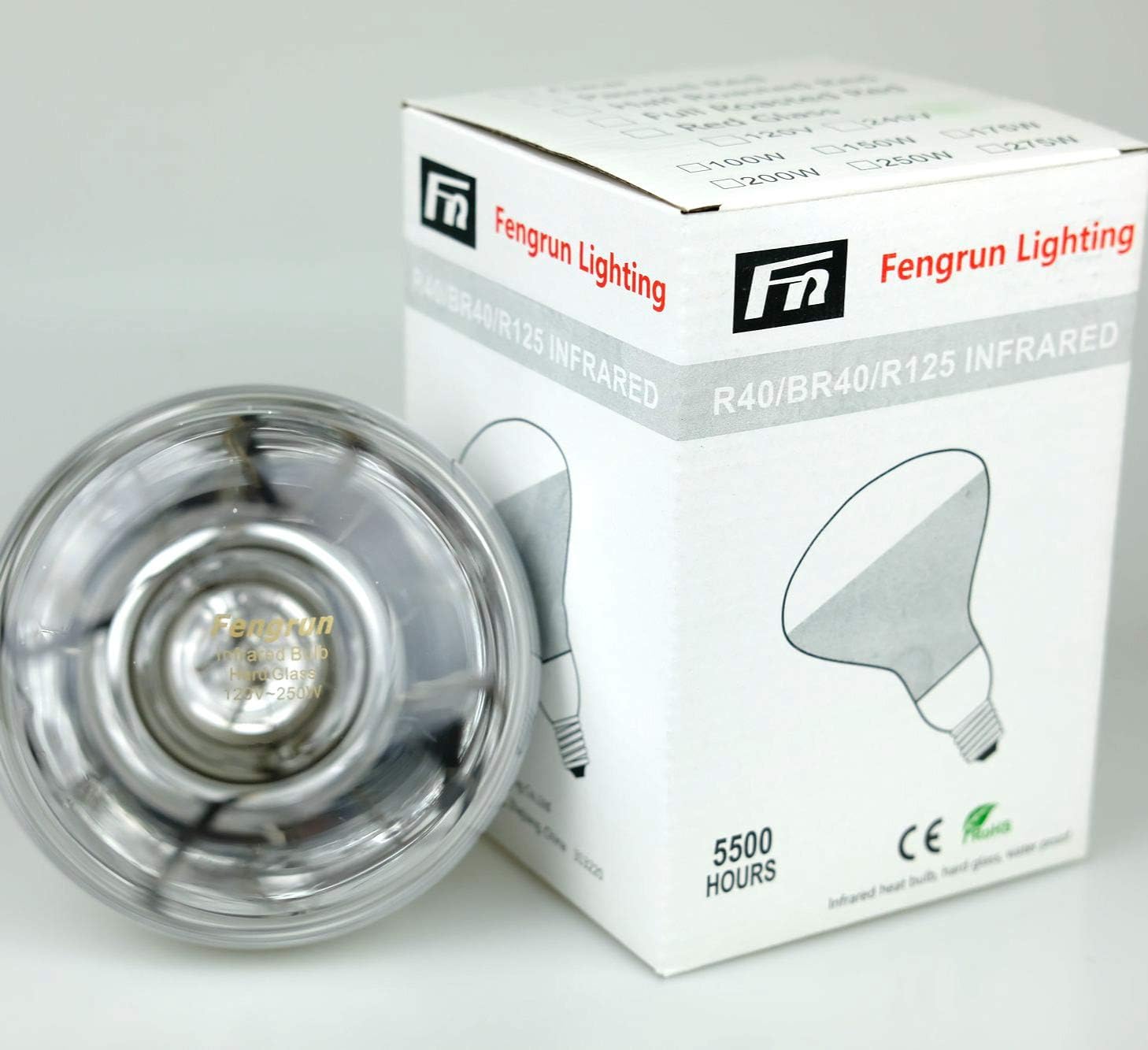 Heat Lamp Bulb Clear Infrared Light Bulb 150 Watt Hard Explosion-Proof Glass for Chicks, Poultry, Bathroom, Shower, Food, Chicken, Pets, Light Therapy BR40(120V,150W)