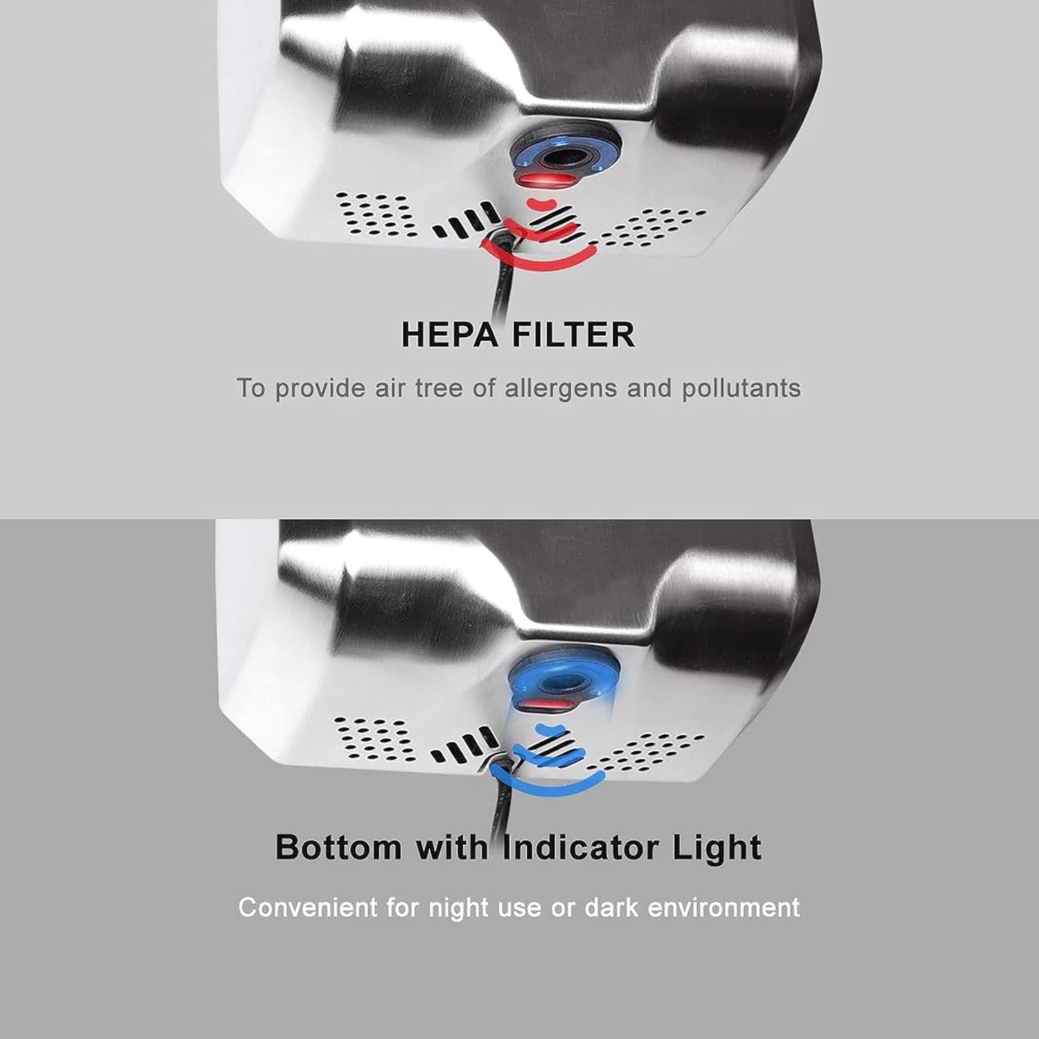 Commercial Hand Dryer Wall-Mounted Toilet Automatic Induction Hand Dryer Stainless Steel Automatic Induction Hand Dryer Bathroom Hand Wash Dryer,