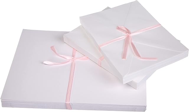 Papermania 5 x 7-inch Blank Card and Envelope, Pack of 50, White
