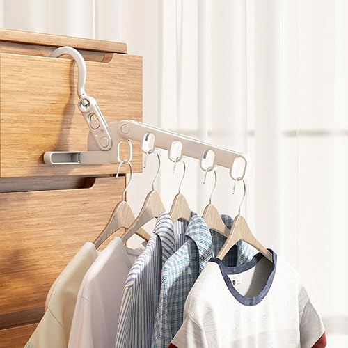 Miniatura 2 de Percha plegable para ropa sucia con 5 agujeros, ahorro de espacio, plegable, resistente, resistente, con rodamiento de carga, tendedero de secado de