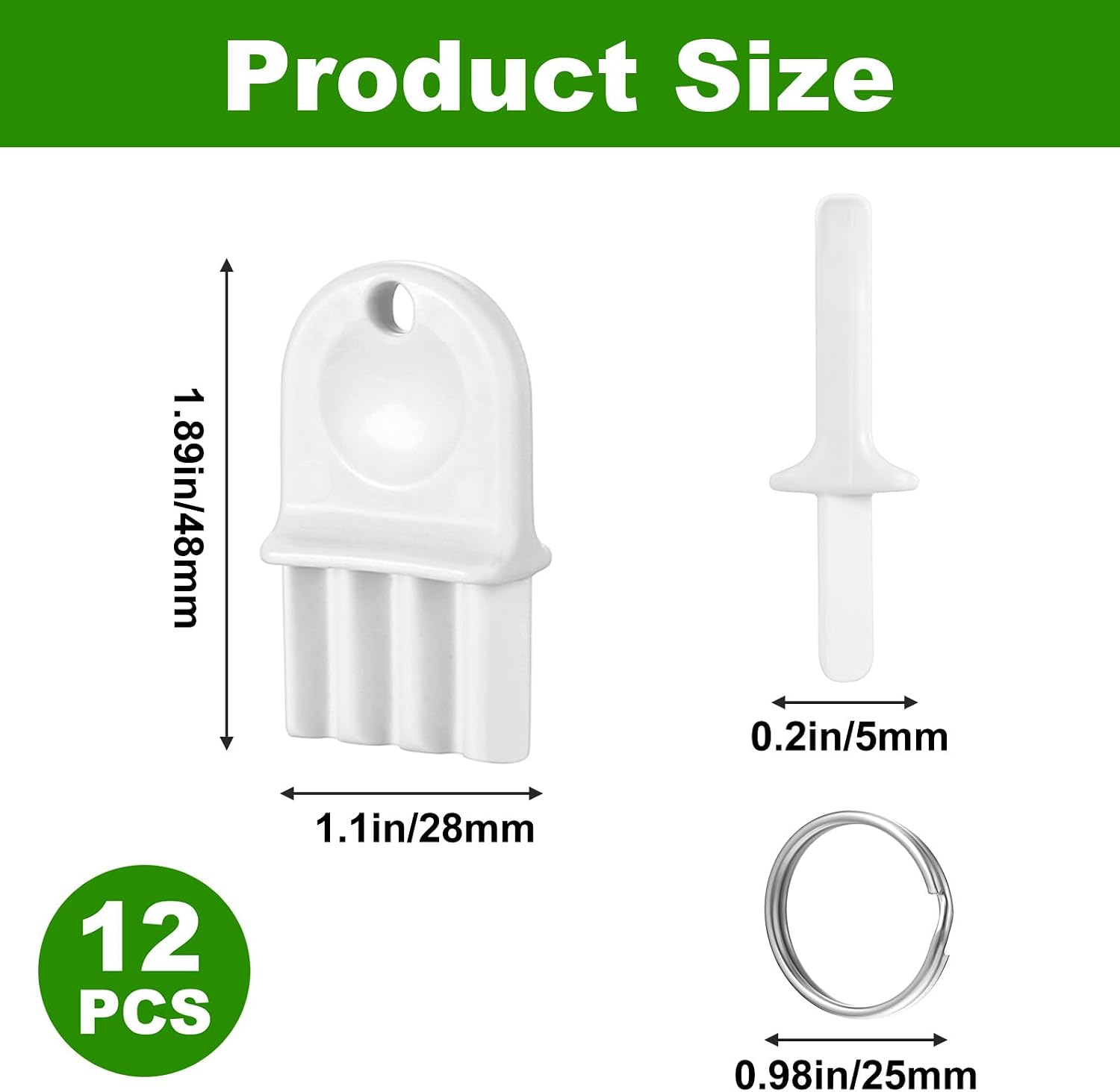 12 Pcs Paper Towel Key, White PP Toilet Paper Key with 12 Pcs Key Rings, Universal Toilet Paper Dispenser Key for Bathroom Dispensers,Paper Towel Dispensers image 2