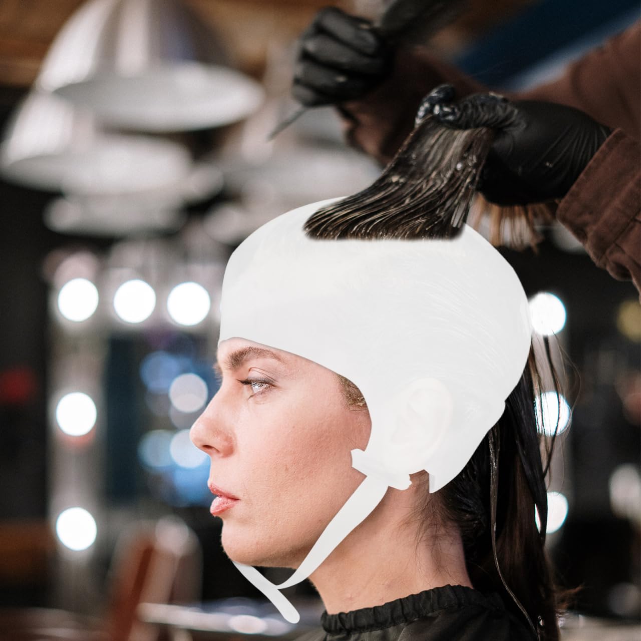 SHERCHPRY Gorro De Peluquería Premium De Silicona Para Teñir Gorro Para Mechas Círculos Pequeños