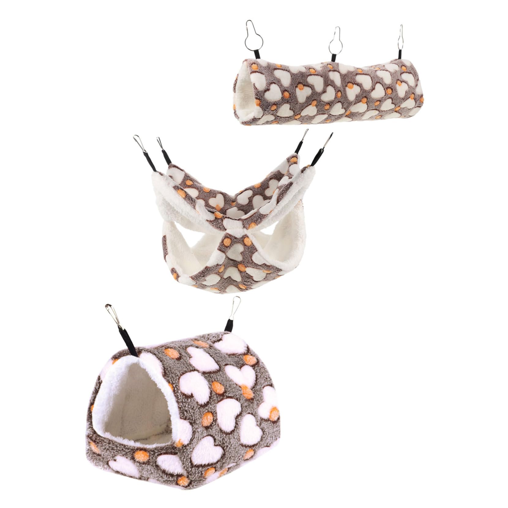 Toddmomy 3pezzi Cuccia Per Criceti Capanna Calda Per Piccoli Animali Tunnel Per Topi Accessori Per Gabbia Per Furetti e Cincillà