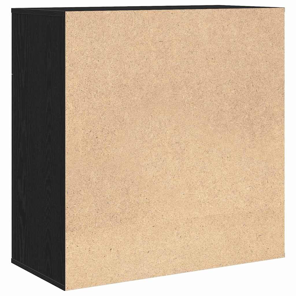 Credenza Rovere Nero 78 x 38 x 80 cm Legno Multistrato, Mobili,Armadietti e portaoggetti,Buffet e credenze, 28.45kg-871677