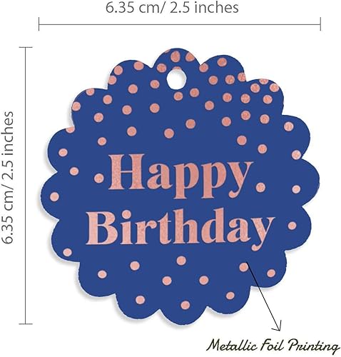 Miniatura 73 de Etiquetas colgantes para botellas de feliz cumpleaños, paquete de 100 unidades Blanco,Aqua Blue,Negro,Azul,Azul turquesa oscuro,Rosa