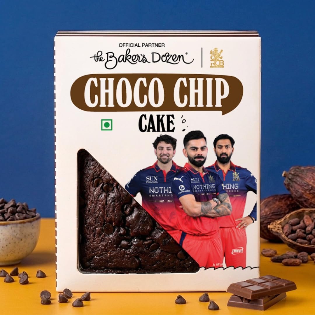 The Baker's Dozen Choco Chip Cake | Made with Pure Cocoa Powder | Zero Palm Oil | Zero Trans Fat | Handcrafted with Love by Aditi Handa - Chef & Co-Founder | Pack of 1 X 150g