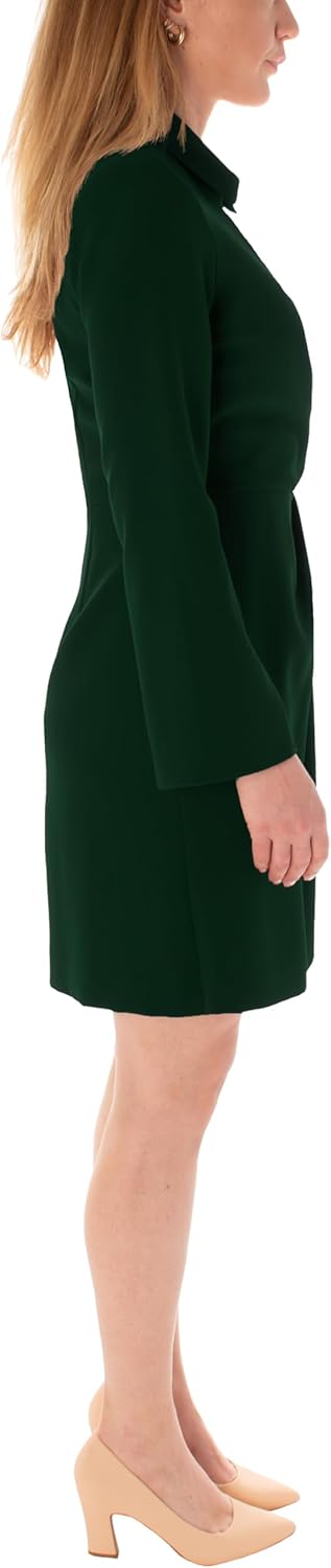 Taylor Women's Long Sleeve Pleated Collared Mini Dress - Image 2