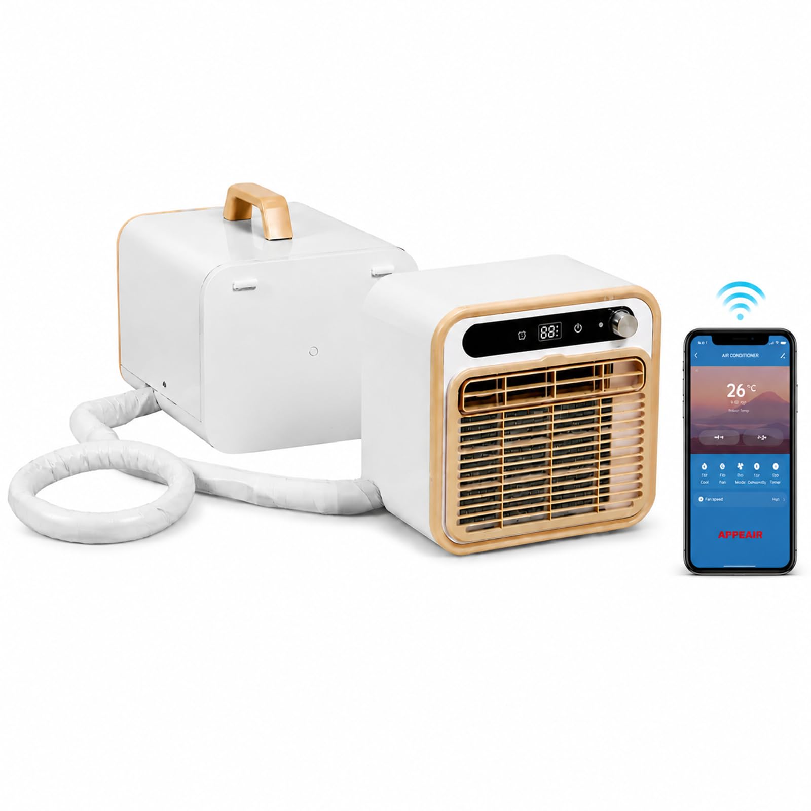 Acondicionador de Aire portátil, diseño Dividido Tranquilo de Camping AC Unidad con Opciones de tubería de tamaño múltiple, para el Uso al Aire Libre de la Oficina de la Sala de Tiendas de campaña