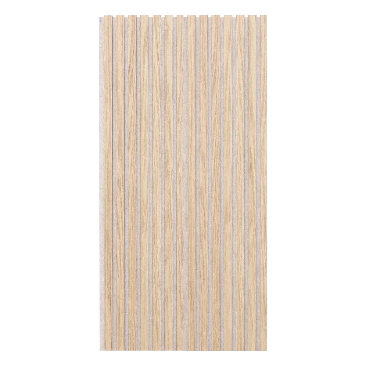 Atmosphera Créateur d'intérieur - Panneau Décoratif Tasseaux Bois Colva - 120x60cm - Beige Fond Gris - Réduction du Bruit - Entrée, Chambre, Salon
