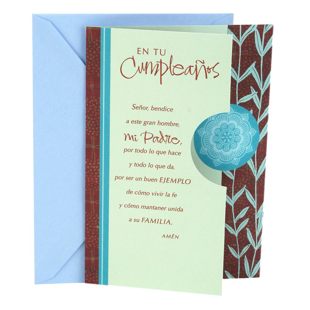 Spanish Birthday Wishes For Dad Hallmark Vida Spanish Religious Birthday Greeting Card To Father (Bands  With Flowers): Buy Online At Best Price In Uae - Amazon.ae