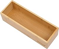 Vista 25 de Organizador de cajones de bambú, organizador de utensilios de cocina, bandeja de cubiertos, suministros de escritorio de oficina y accesorios, 15 x