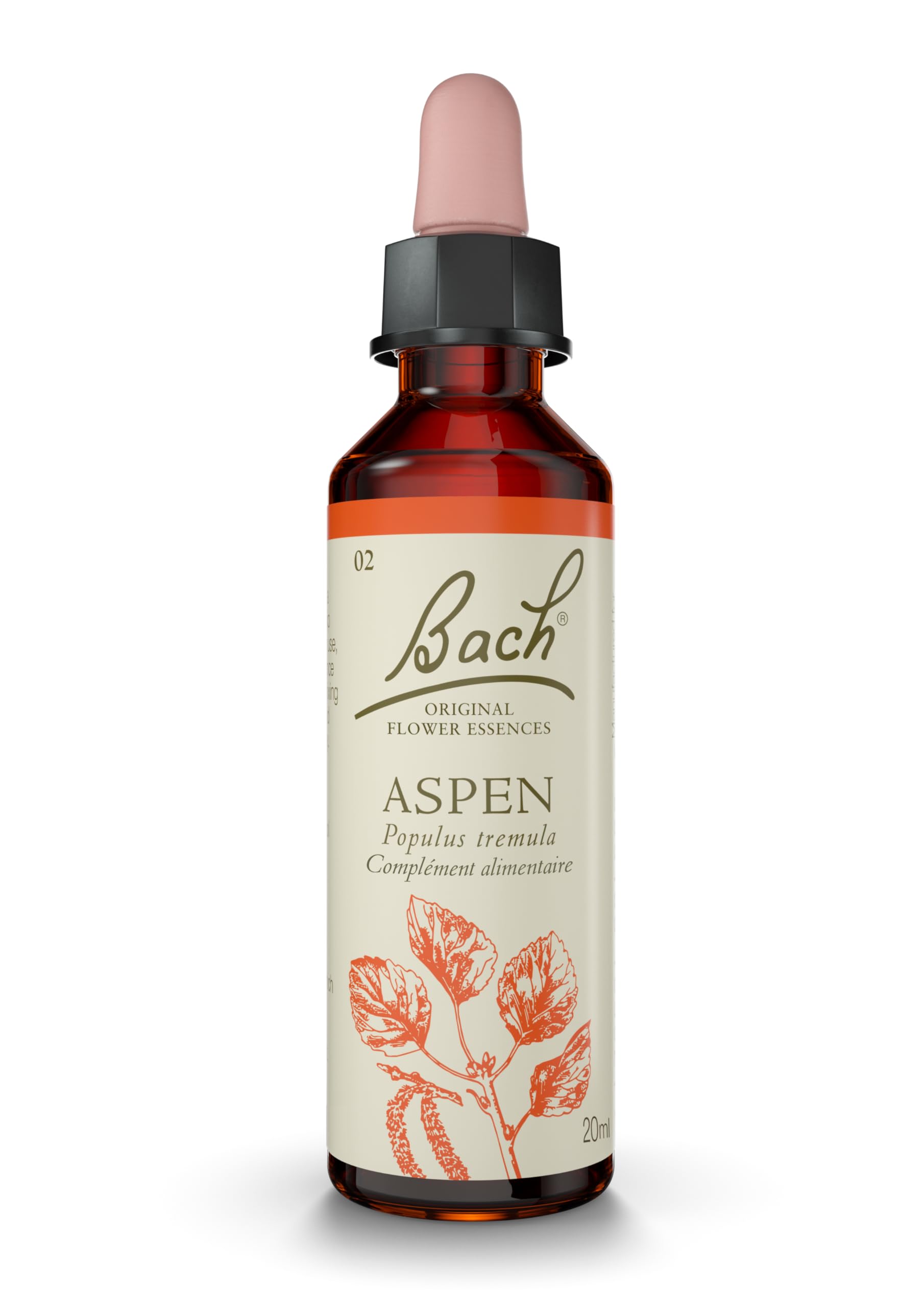 Fleurs DE Bach Original - Aspen No 2 - Pour plus de Sécurité & Sérénité Face à l’Inconnu - Élixir Floral Naturel - Compte-Gouttes 20 ml Vegan