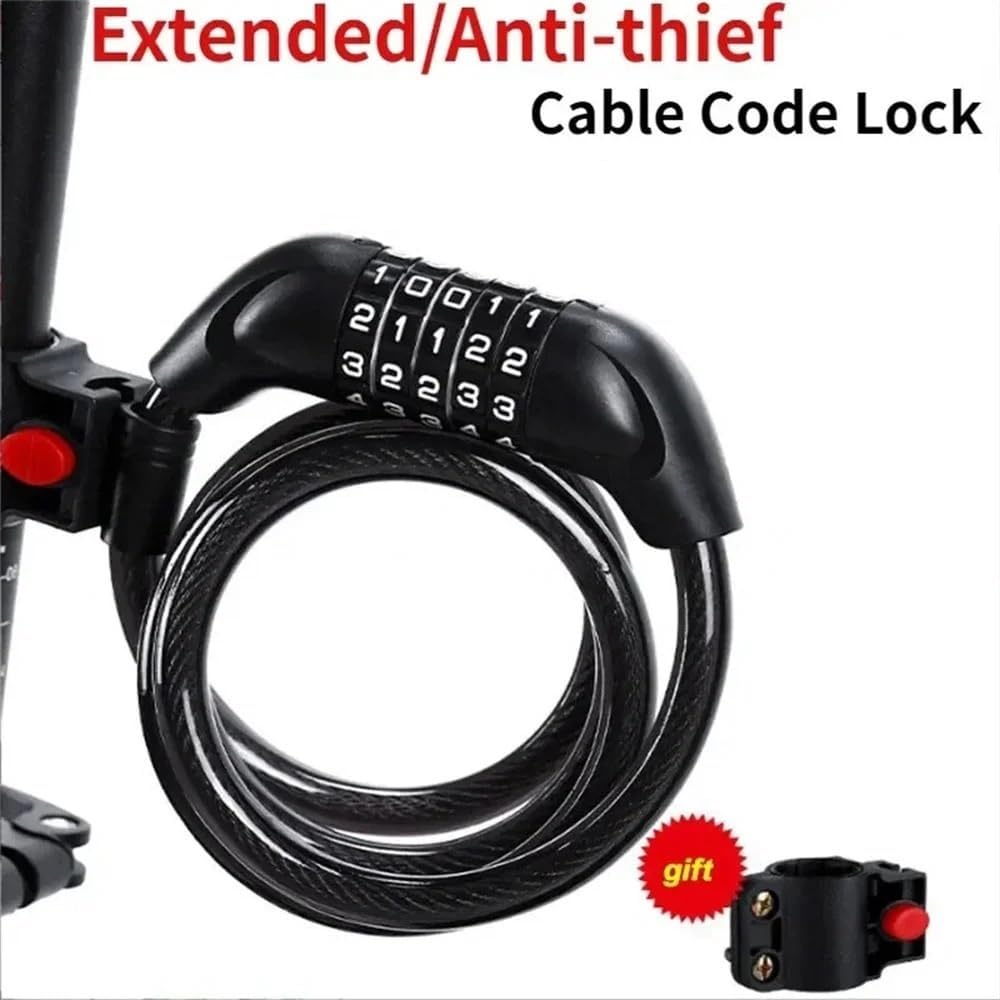 Lock per Il Manubrio della Moto: Password a 5 cifre antifurto | Blocco a password portatile da 5 cifre con catena in acciaio per la sicurezza antiriciclaggio delle moto