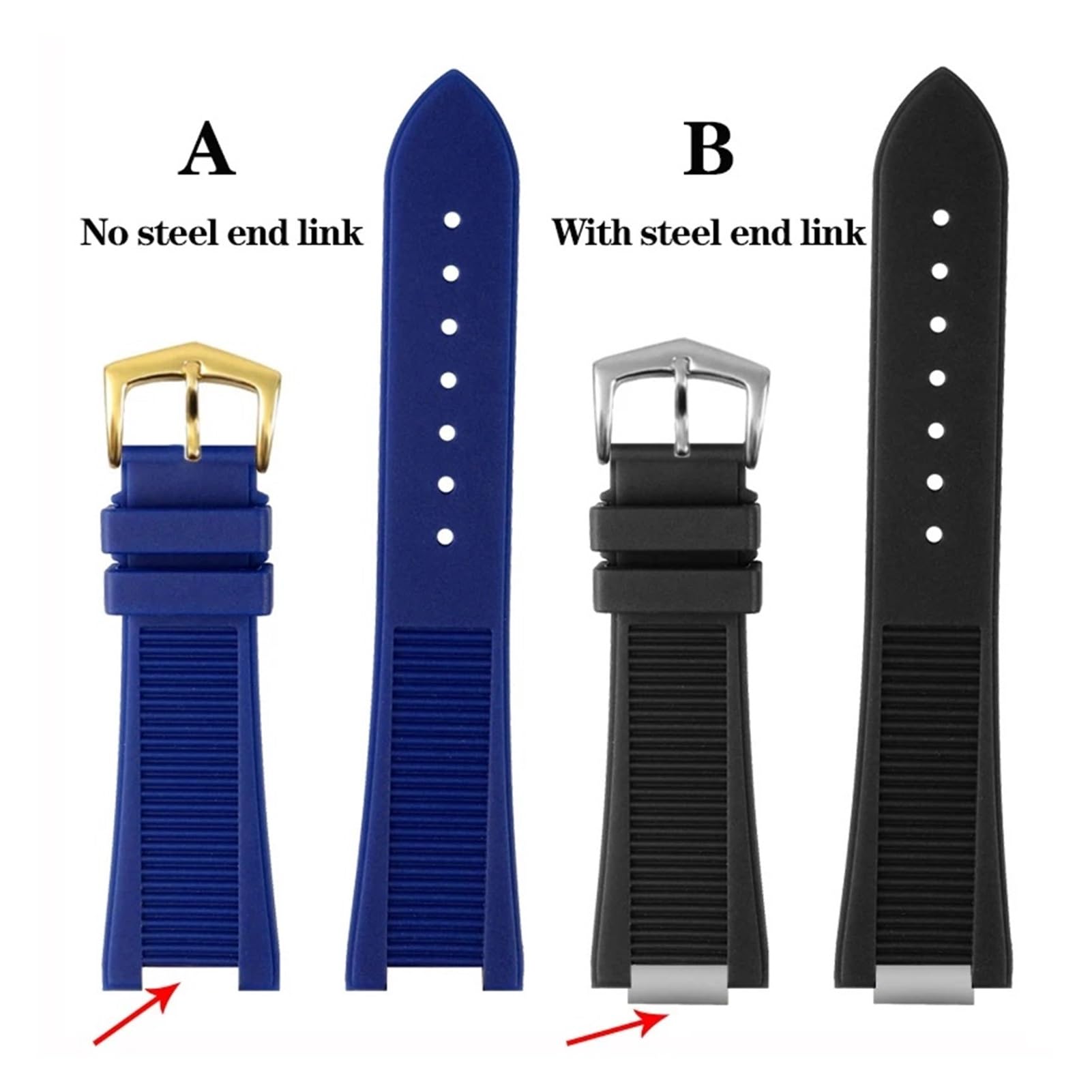 Bracelet de montre en caoutchouc de silicone 25 x 13 mm, compatible avec les séries Pa-tek Philippe Nautilus 5711/5712/5980, bracelet de sport étanche, marron et bleu