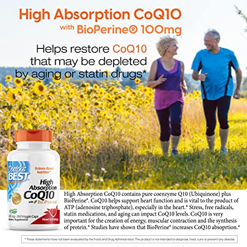 Doctor's Best High Absorption Coq10 With Bioperine, Gluten Free, Naturally Fermented, Vegan, Heart Health & Energy Production, 100 Mg 360 Veggie Caps #TOP3