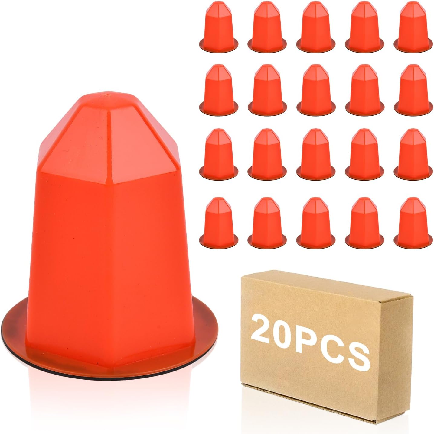 20 Pcs Fire Sprinkler Covers with Magnet Fire Sprinkler Head Paint Cover Protection Covers for Ceiling Covers for Head Guard and Head Paint Protection Recessed Sprinkler Protector (Orange)
