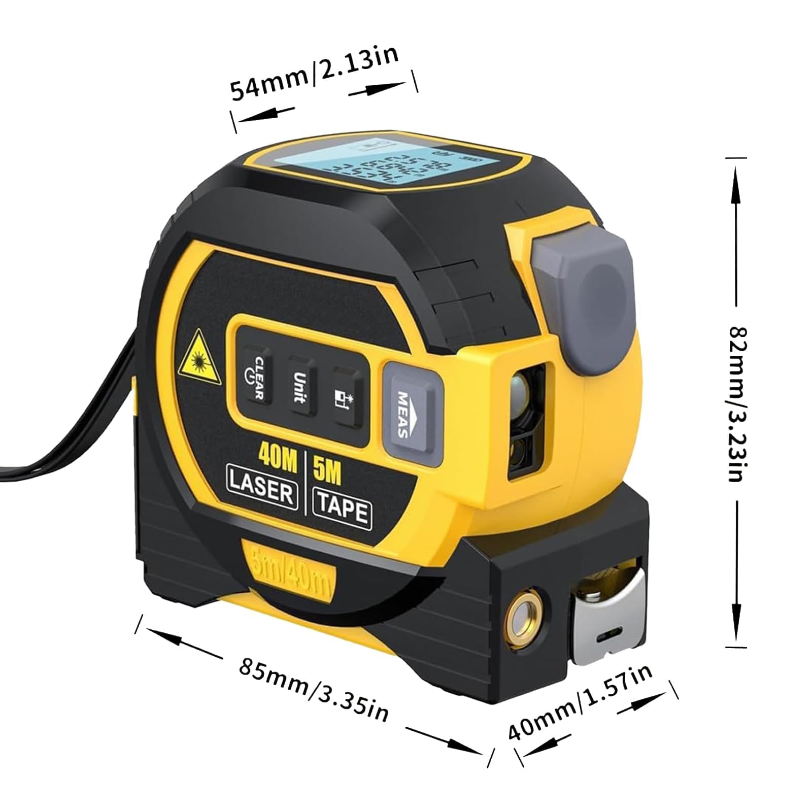 Metro a nastro Almighty Tools, righello onnipotente, telemetro 3 in 1 con display a LED, metro a nastro digitale, strumenti onnipotenti (blu, 1 pezzo)